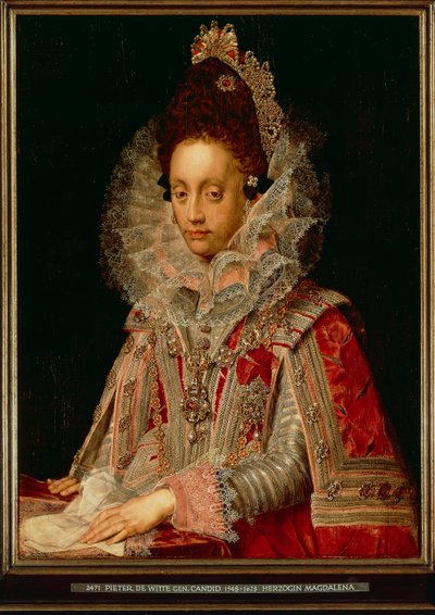 Porträtt av hertiginnan Magdalena, ca 1613 (olja på panel) av Peter Candid