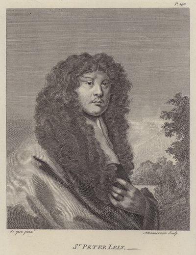 Sir Peter Lely, engelsk konstnär (gravyr) av Peter (after) Lely
