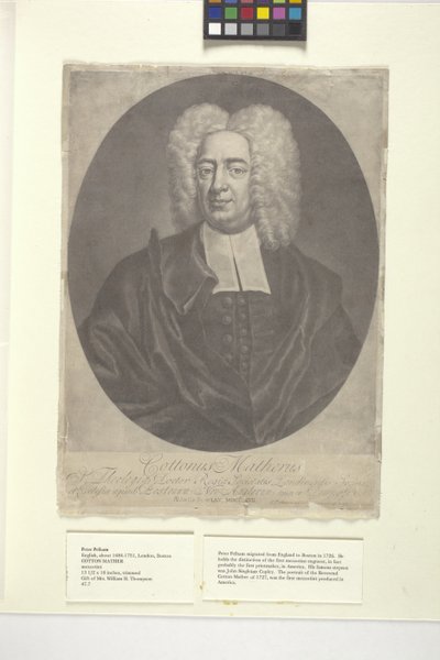Cotton Mather (bläck) av Peter (after) Pelham