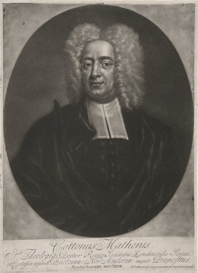 Cotton Mather, pub. 1728 (gravyr) av Peter (after) Pelham