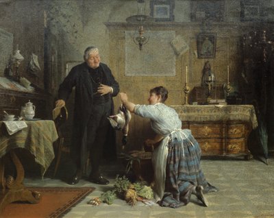Prästernas middag (olja) av Peter Baumgartner