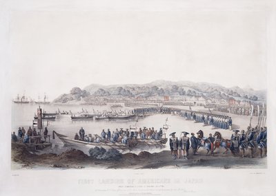 Första landstigningen av amerikaner i Japan vid Gore-Hama den 14 juli 1853, av Peter Bernhard Wilhelm Heine