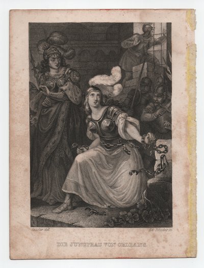 Jungfrun från Orleans, ca 1840 (gravyr) av Peter Carl Geissler