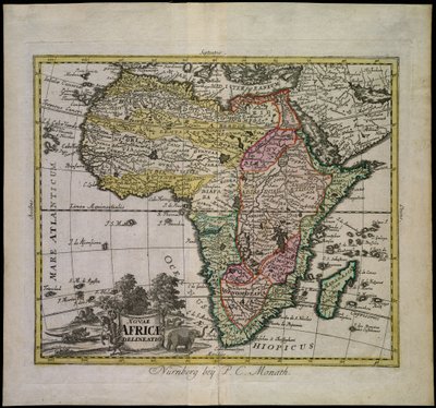 En skiss över Nya Afrika av Peter Conrad Monath