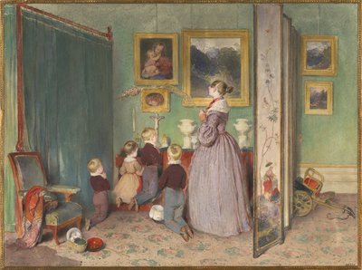 Aftonbönen ärkehertiginnan Sophie med barn, 1839 av Peter Fendi
