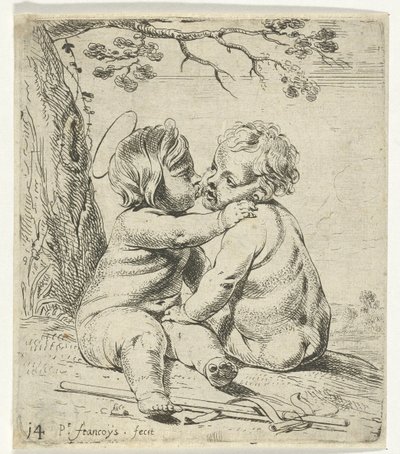 Kristus och Johannes Döparen som barn av Peter Franchoys