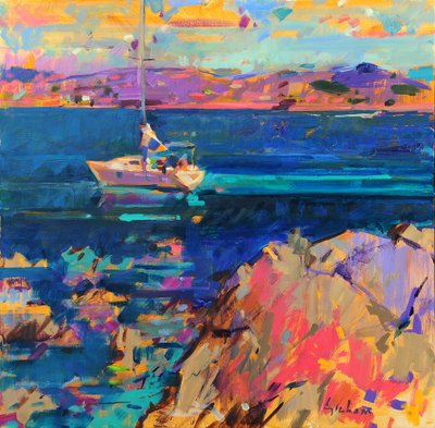 Vid Anchor, St Tropez Coast av Peter Graham (Contemporary)