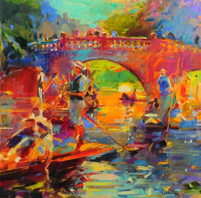 Punts, Clare Bridge av Peter Graham (Contemporary)