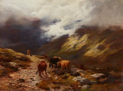 A Mountain Road (olja på duk) av Peter Graham