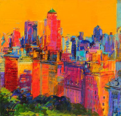 New York Days, 2021 (olja på duk) av Peter Graham