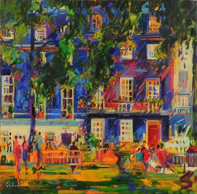 The Nightingale Sang, Berkeley Square, 2023 (olja på duk) av Peter Graham
