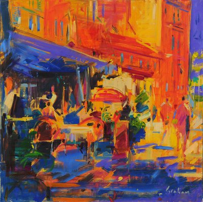 Villefranche-sur-Mer, Beau Rivage (olja på duk) av Peter Graham