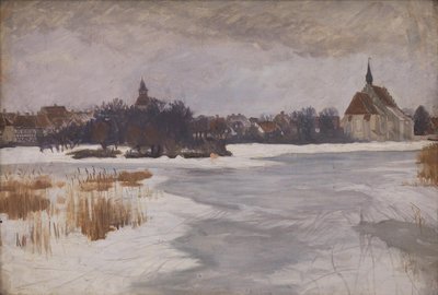 Utsikt över Faaborg. Vinter av Peter Hansen