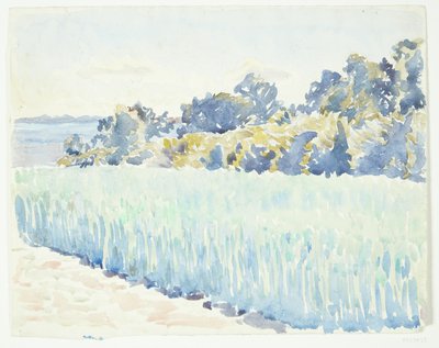 Fynskt landskap. Majsfält vid en skog av Peter Hansen