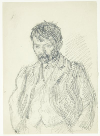 Porträtt av målaren Jens Birkholm. Halvfigur av Peter Hansen