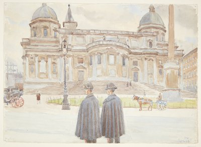 Två Carabinieri utanför Santa Maria Maggiore av Peter Hansen
