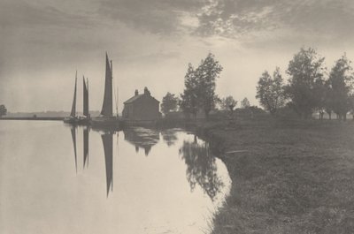 Cantley: Wherries Waiting for the Turn of the Tide,1886 (foto) av Peter Henry Emerson
