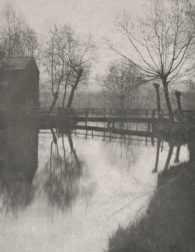 Gångbro nära Chingford, från The Compleat Angler, 1888. av Peter Henry Emerson