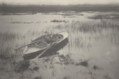 Skytt arbetar upp till fågel,1886 (foto) av Peter Henry Emerson