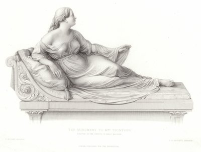 Monument till Mrs Thompson uppfört i kyrkan i Great Malvern av Peter Hollins