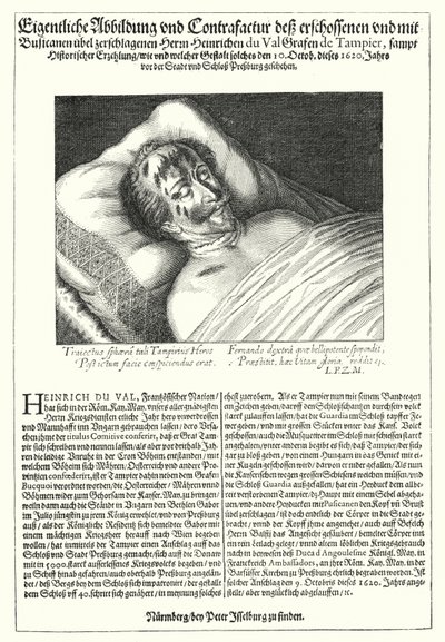 Kroppen av Henri du Val, Comte de Dampierre av Peter Isselburg