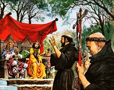 Augustinus predikar för kung Ethelbert av Peter Jackson