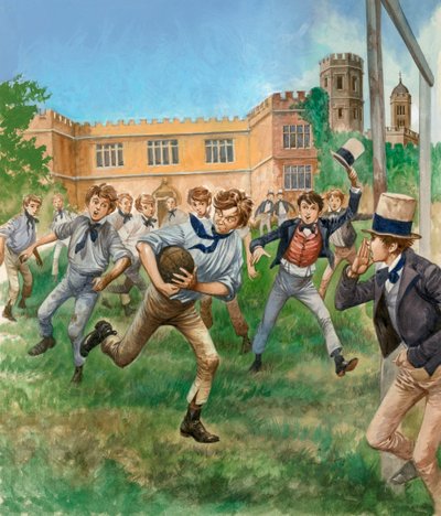 Pojkar som spelar rugby av Peter Jackson