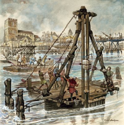 Byggandet av Old London Bridge av Peter Jackson