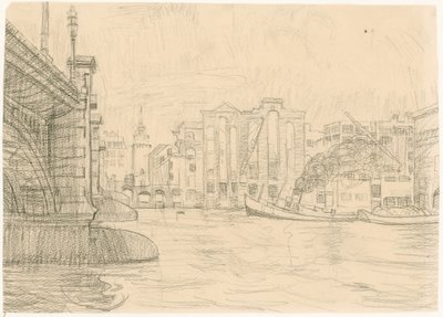 Utbrända lagerlokaler vid Blackfriars Bridge 1941 av Peter Jackson