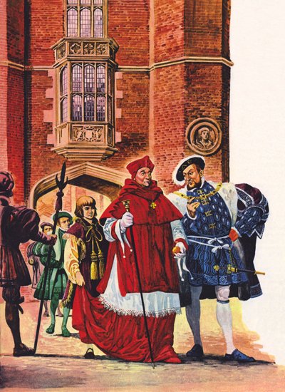 Kardinal Wolsey och kung Henry VIII på Hampton Court av Peter Jackson