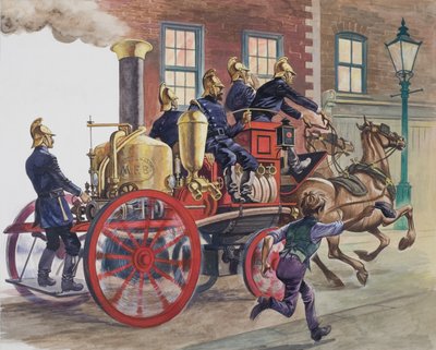 Fire Engine (gouache på papper) av Peter Jackson