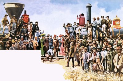 Sammanslagning av järnvägarna Union Pacific och Central Pacific av Peter Jackson