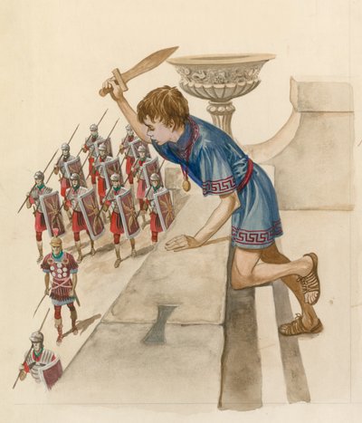 Julius Caesar som pojke såg romerska soldater återvända från strid av Peter Jackson