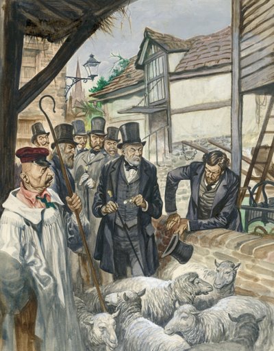Louis Pasteur ser resultatet av sitt experiment med ett vaccin mot mjältbrand av Peter Jackson