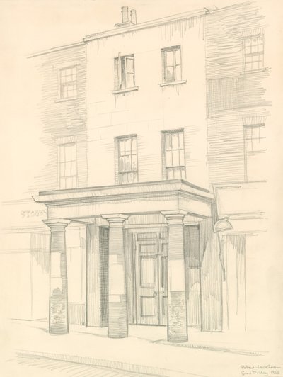 Marylebone Theatre, London, ingång på Church Street, byggd 1837 av Peter Jackson