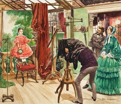Nineteenth Century Photography Session (gouache på papper) av Peter Jackson