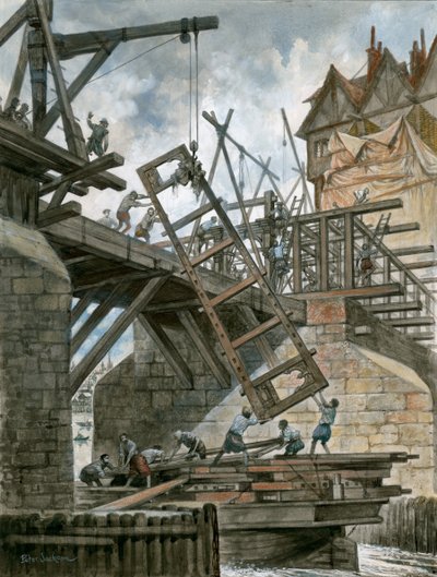 Nonesuch House byggs på gamla London Bridge av Peter Jackson