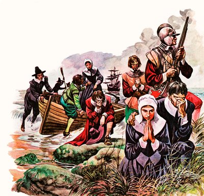 Pilgrimsfäderna landar i Amerika av Peter Jackson