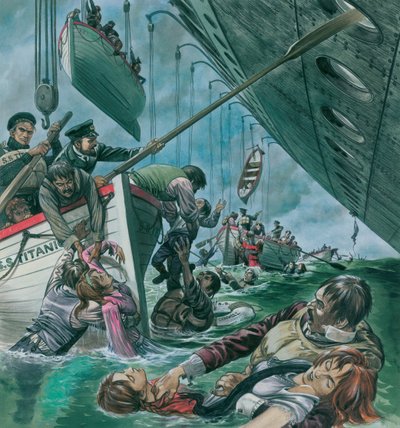 The Sinking of the Titanic (gouache på papper) av Peter Jackson