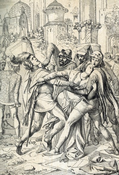 De sicilianska veperna (Vespri siciliani) folkliga uppror på ön Sicilien mot den franske kungen Karl av Anjous feodala dominans, som inträffade i Palermo och Corleone, 31/03/1282, påsktisdagen - (sicilianska vesper, framgångsrikt uppror den av Peter Johann Nepomuck Geiger