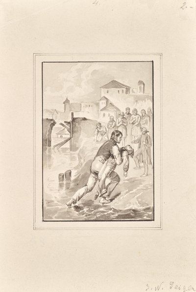 Bärgning av en drunknad pojke av Peter Johann Nepomuk Geiger
