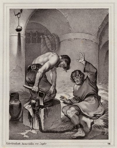 Andreas Budiats, väpnare till Emerich von Lowenstein, flyr av Peter Johann Nepomuk Geiger