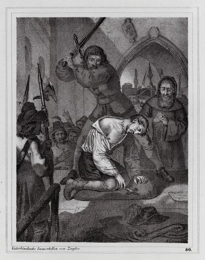 Avrättning av greven av Reinstein-Tattenbach av Peter Johann Nepomuk Geiger