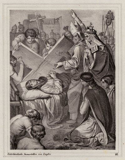 S:ta Helena och upptäckten av det sanna korset, 325 (gravyr) av Peter Johann Nepomuk Geiger