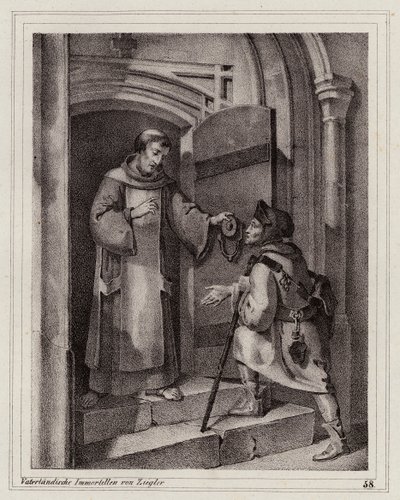 Den laglöse John Parricida söker skydd i ett kloster i Pisa av Peter Johann Nepomuk Geiger