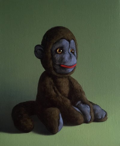 Brown Monkey on Green, 2016 av Peter Jones