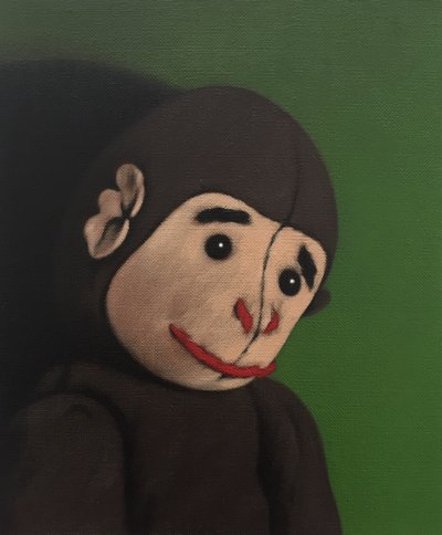 Monkey Portrait on Green, 2005 av Peter Jones