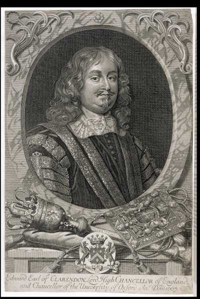Edward Hyde, 1st Earl of Clarendon (1609-74), graverad av M. Burg av Peter Lely