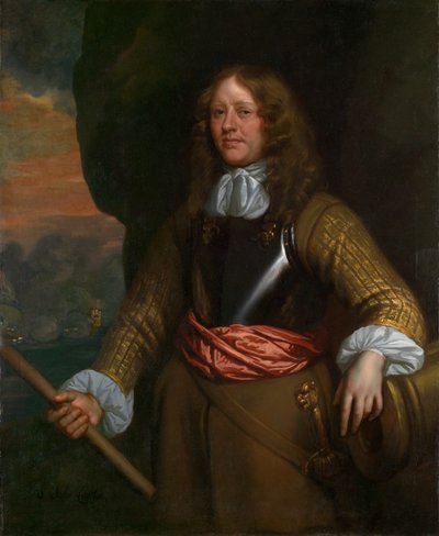 Flaggvakter i Lowestoft: Amiral Sir John Lawson (d.1665) av Peter Lely