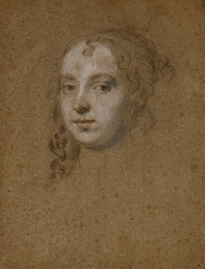 Porträtt huvud av en dam, av Peter Lely